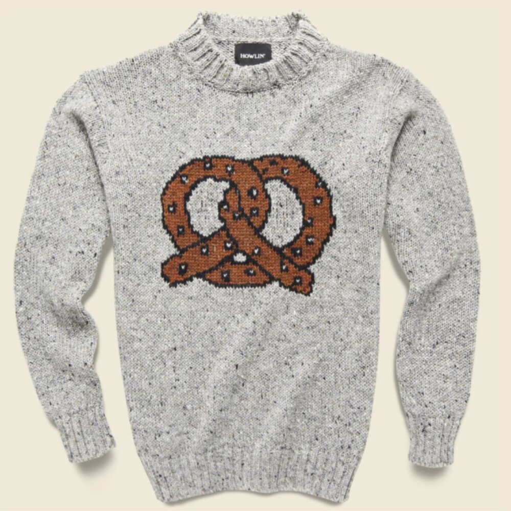 Howlin' Pretzel Love Wool-Blend Donegal Crew Sweater